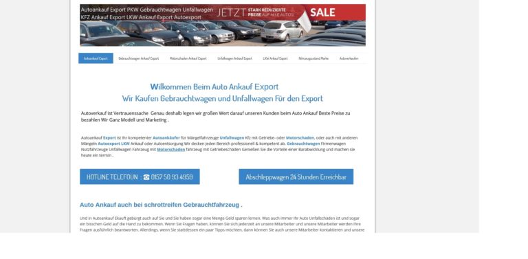 kfz-ankauf-export.de | Autoankauf Würzburg auch mit Motorschaden