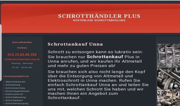 Schneller Service Schrottankauf in Unna und Umgebung