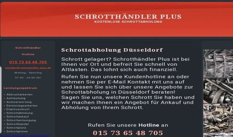 Schrottabholung in Düsseldorf und Umgebung – unkompliziert und zuverlässig