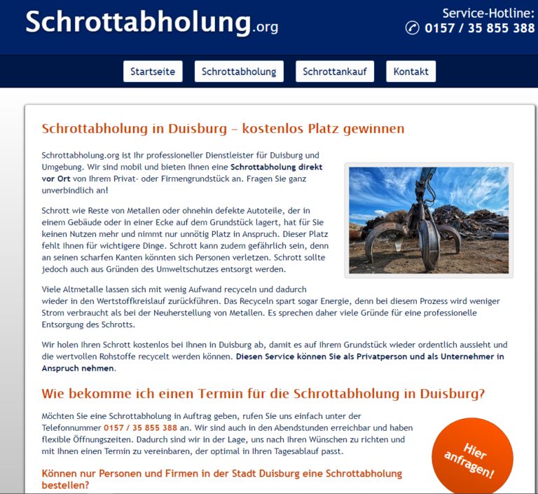 Die Schrottabholung in Gladbeck holt Ihren Altmetallschrott ab