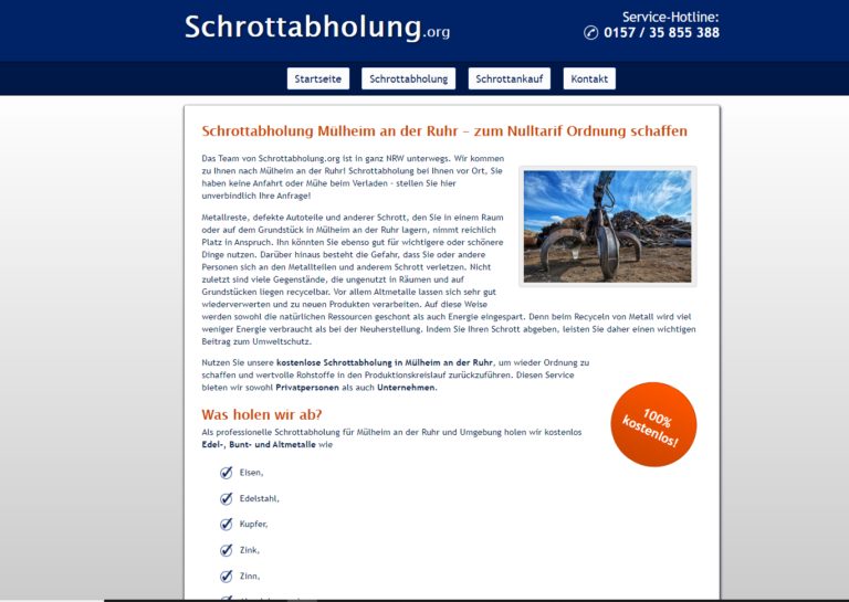 Die Schrottabholung in Mülheim an der Ruhr macht es Ihnen leicht, Ihr Altmetall loszuwerden