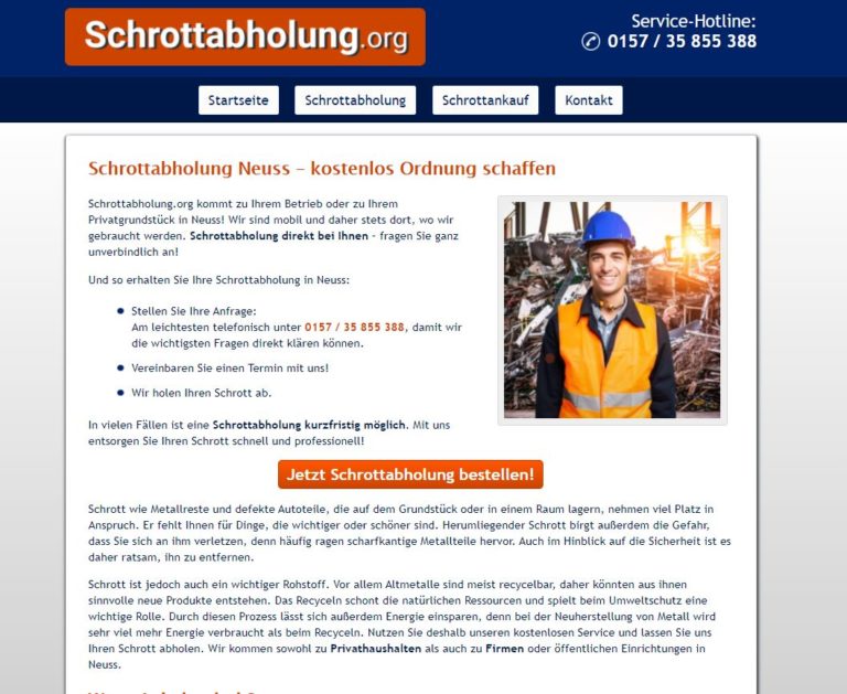 Schrottabholung Neuss – mit Alltagsschrott Geld verdienen