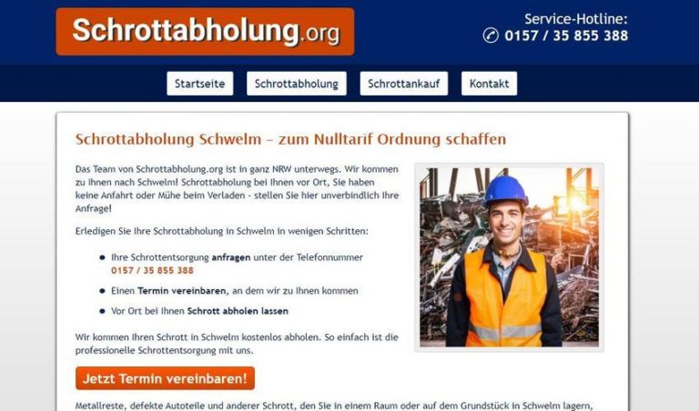 Der lokale Schrotthandel ermöglicht den Schwelm eine kurzfristige Schrottabholung