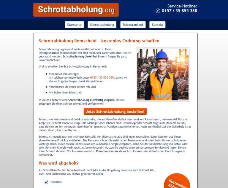 Metall aller Art abholen lassen – Professionelle Schrottabholung in Remscheid