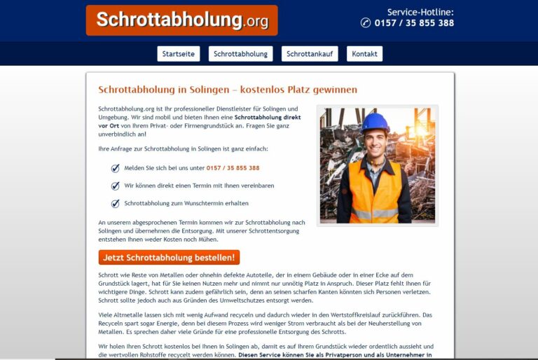 Schrotthändler in Solingen kaufen Altmetall, Haushalts- und Elektroschrott