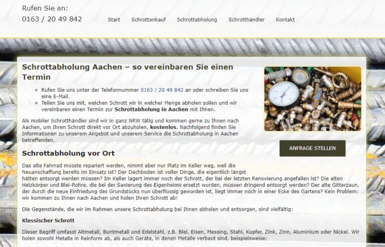 Metall-Recycling und Eisen in Aachen