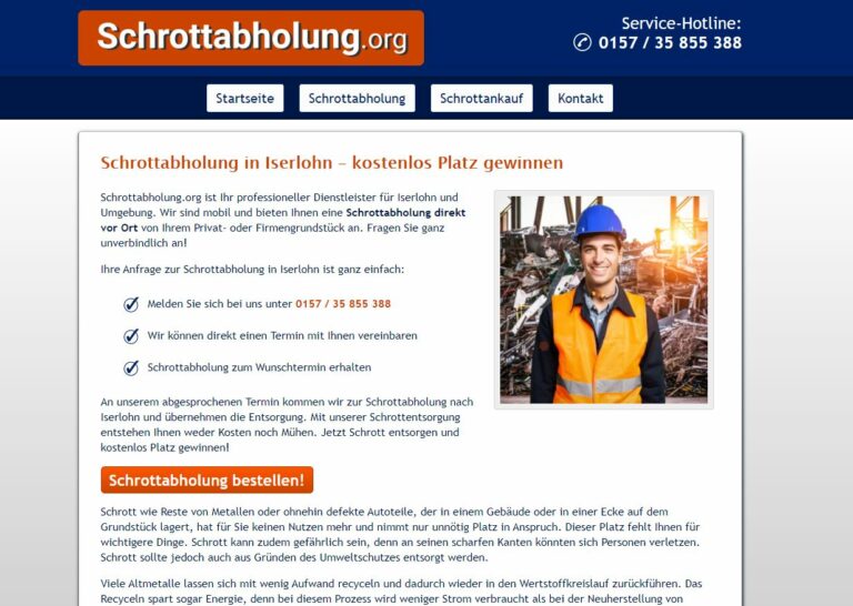 Schrottabholung Iserlohn und dem Recycling in NRW