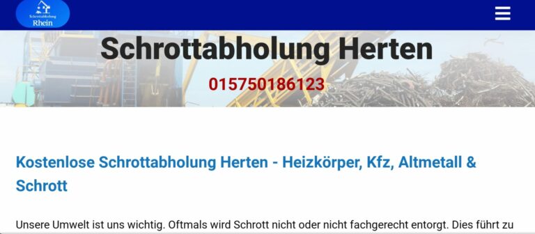 Kostenlose Schrottabholung in Herten- auch bei kleineren Mengen