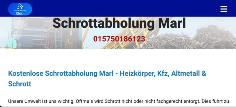 Sind Sie auf der Suche nach einem kompetenten und seriösen Schrottabholung in Marl und Umgebung,